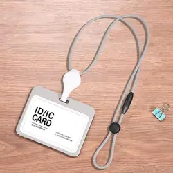 Porta tarjetas de identificación retráctil transparente con cordón