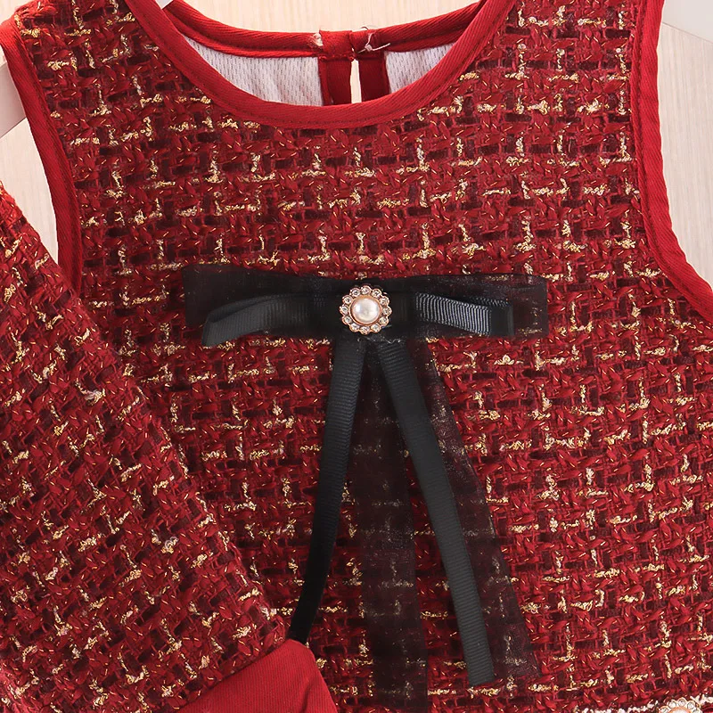 Conjunto de otoño para niña: abrigo a cuadros y vestido de princes - imagen 3