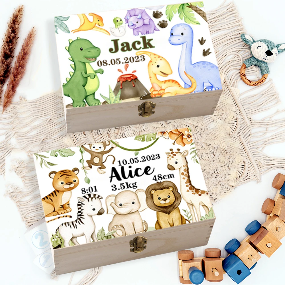 Caja recuerdos bebé madera personalizada con cordón umbilical - imagen 5