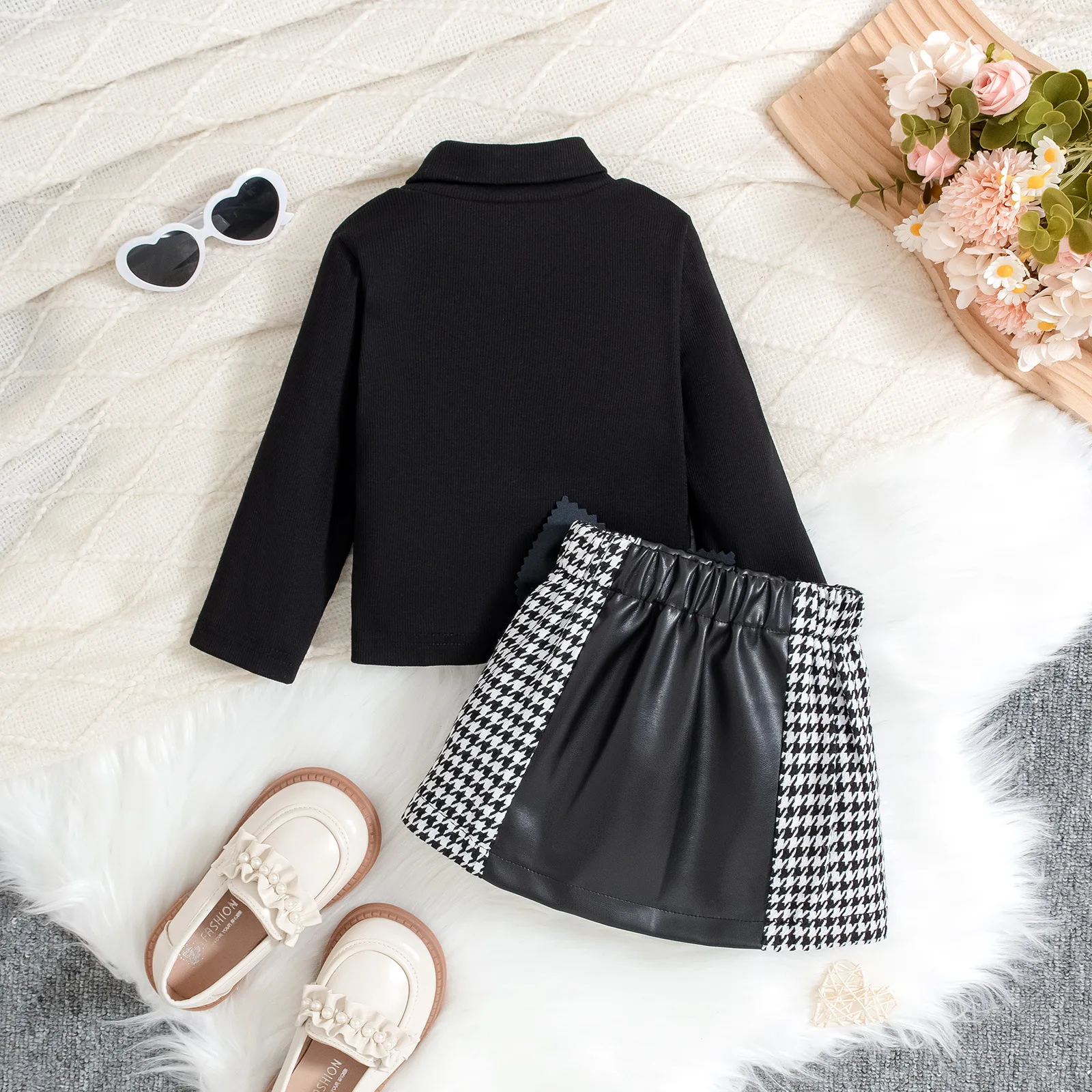 Conjunto infantil estilo preppy para otoño