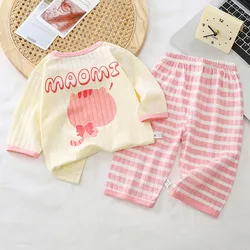 Pijama de verano algodón suave con estampado de pandas y gatitos