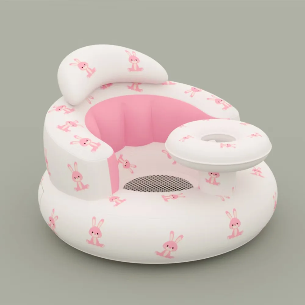 Asiento inflable bebé con bomba integrada y soporte espalda portátil