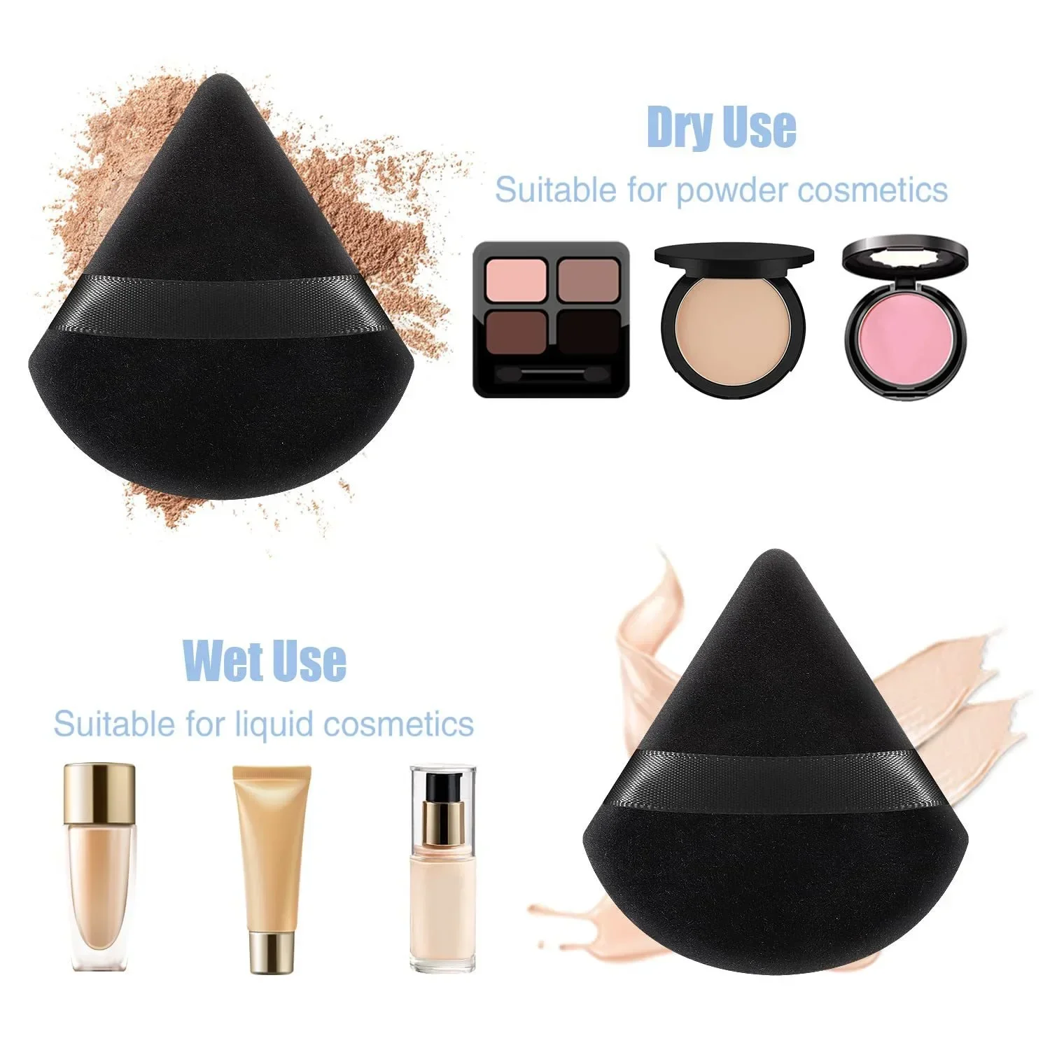 Esponjas de maquillaje algodón suave lavables terciopelo para rostro