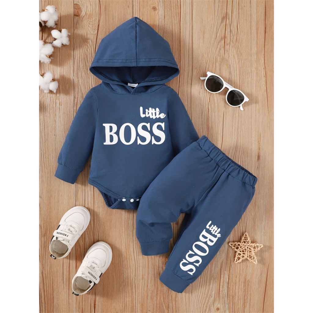 Conjunto deportivo de pelele y pantalón para bebé – Manga larga con capucha - imagen 3