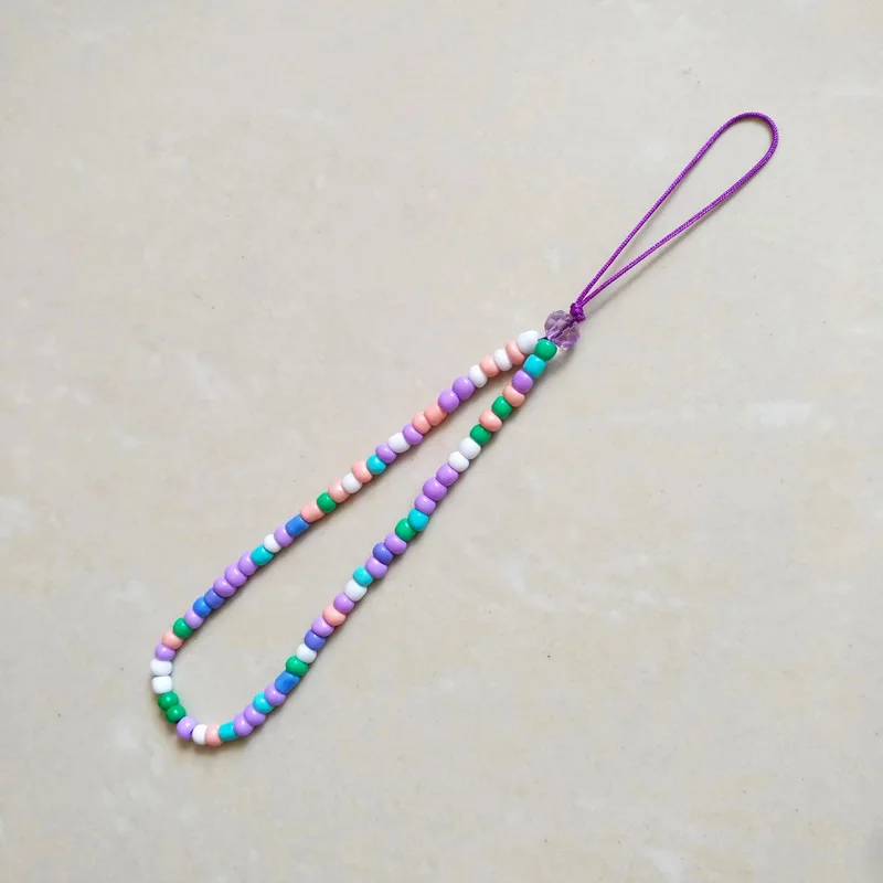 Cordón para teléfono con cuentas de cerámica estilo macaron - imagen 2