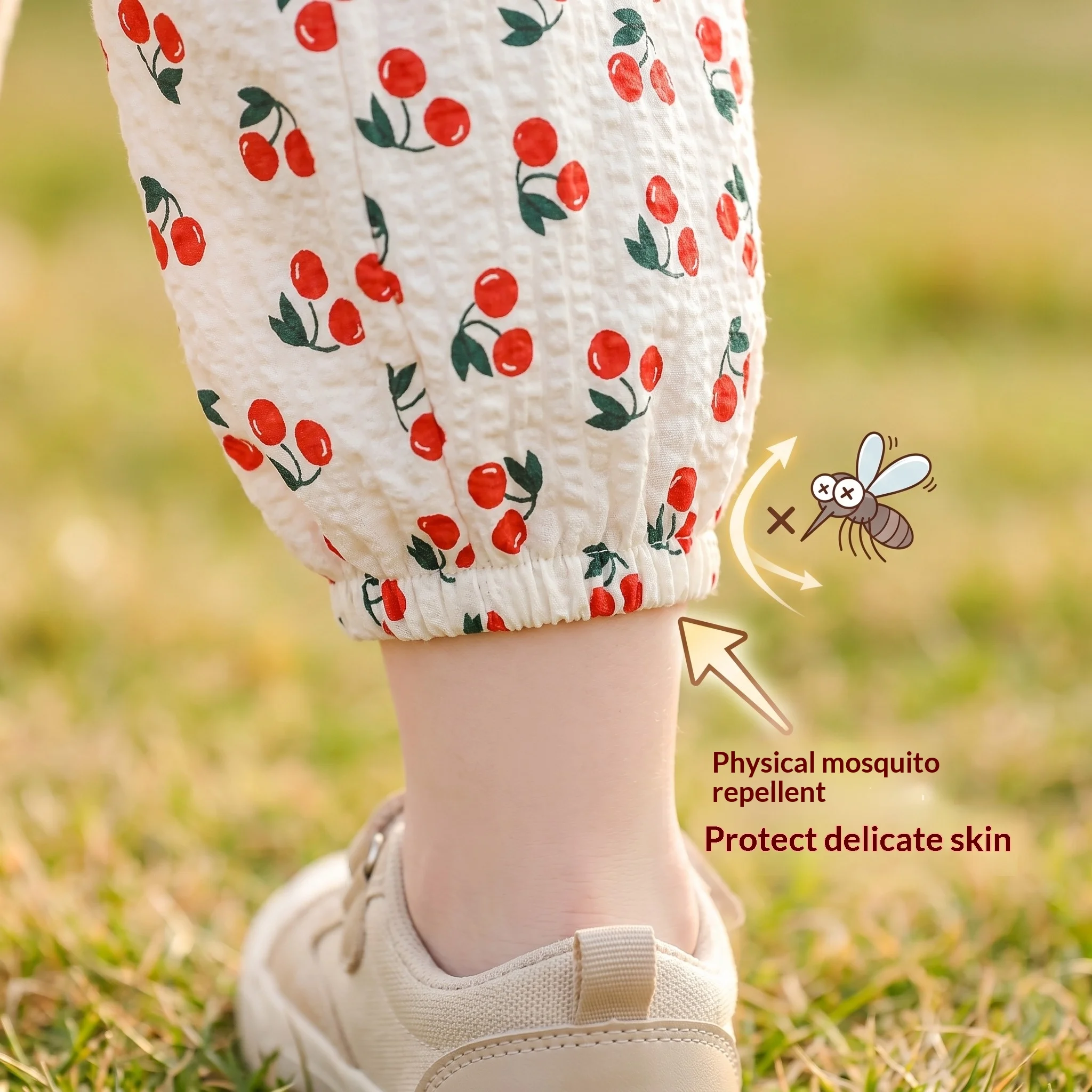 Pantalones cortos anti mosquitos para niños y niñas corte campana - imagen 4