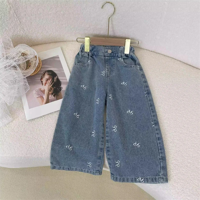 Pantalones vaqueros de pierna ancha para niña – Estilo vintage