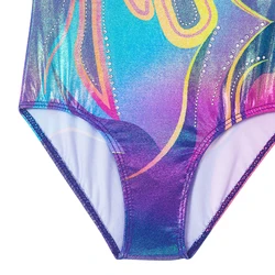 Leotardos de gimnasia para niñas con pantalón corto brillante