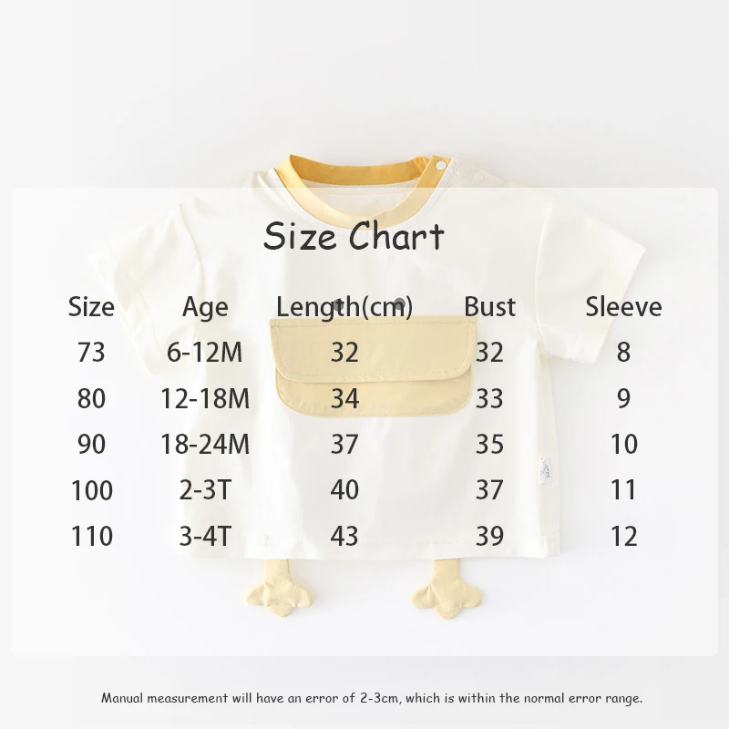 Camiseta infantil de verano estilo coreano con pato