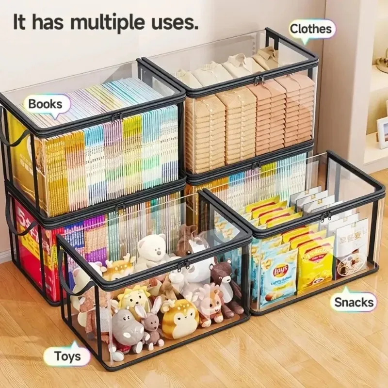 Caja organizadora transparente de PVC con tapa abatible y ventana - imagen 2