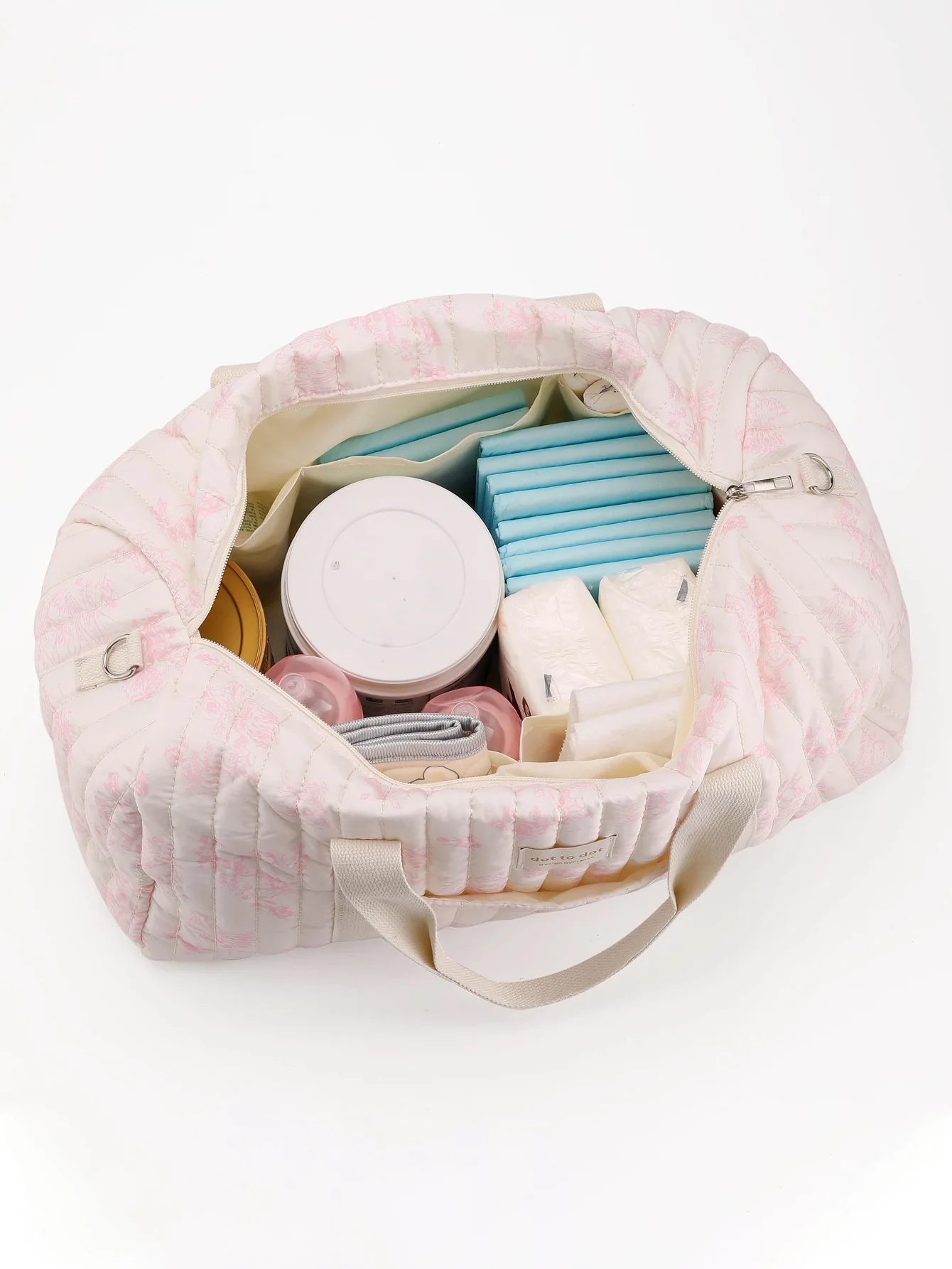 Bolsa de pañales acolchada para bebé recién nacido con bordados - imagen 5