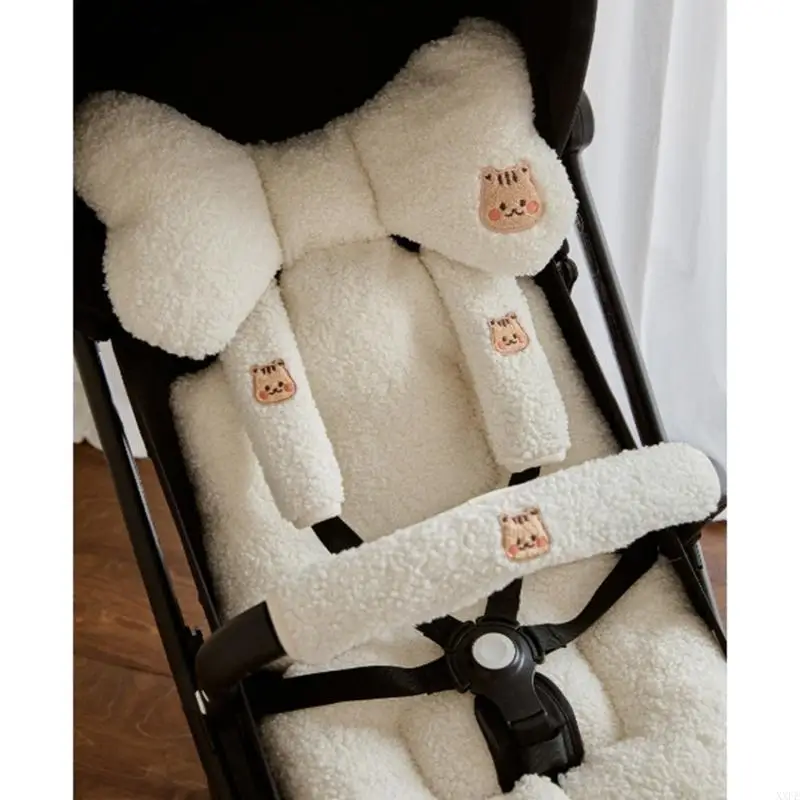 Fundas reposabrazos cochecito bebé – Almohadilla cinturón seguridad - imagen 2