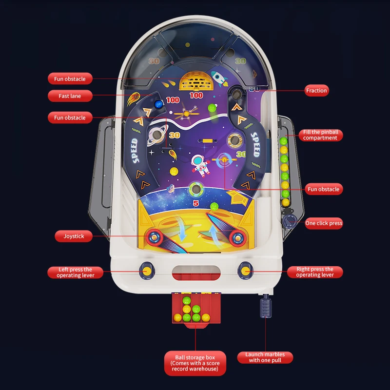 Pinball espacial de mesa interactivo para niños y familia educativa - imagen 5