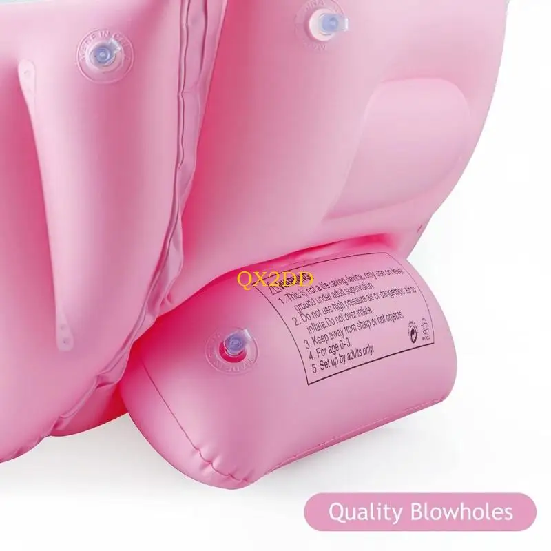 QX2D Bañera hinchable plegable para bebé portátil fácil de guardar - imagen 4