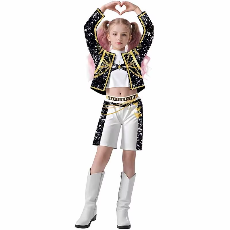 Disfraz de guerrero K-Pop Rumi para niños, traje de Carnaval - imagen 4