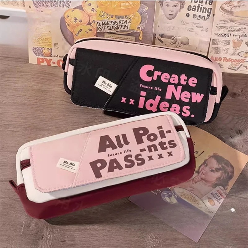 Estuche para lápices niña con cremallera estampado dibujos animados