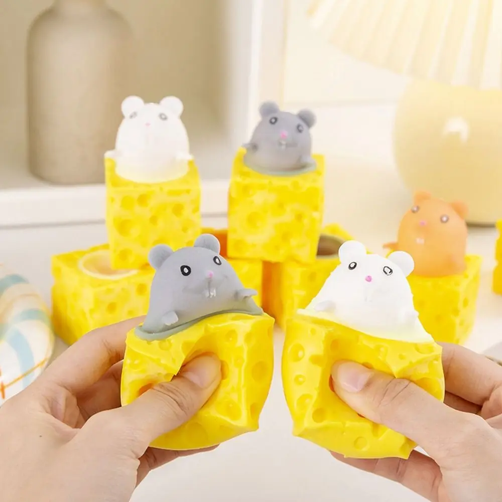 Juguete antiestrés infantil ratón y queso PVC fidget divertido - imagen 2