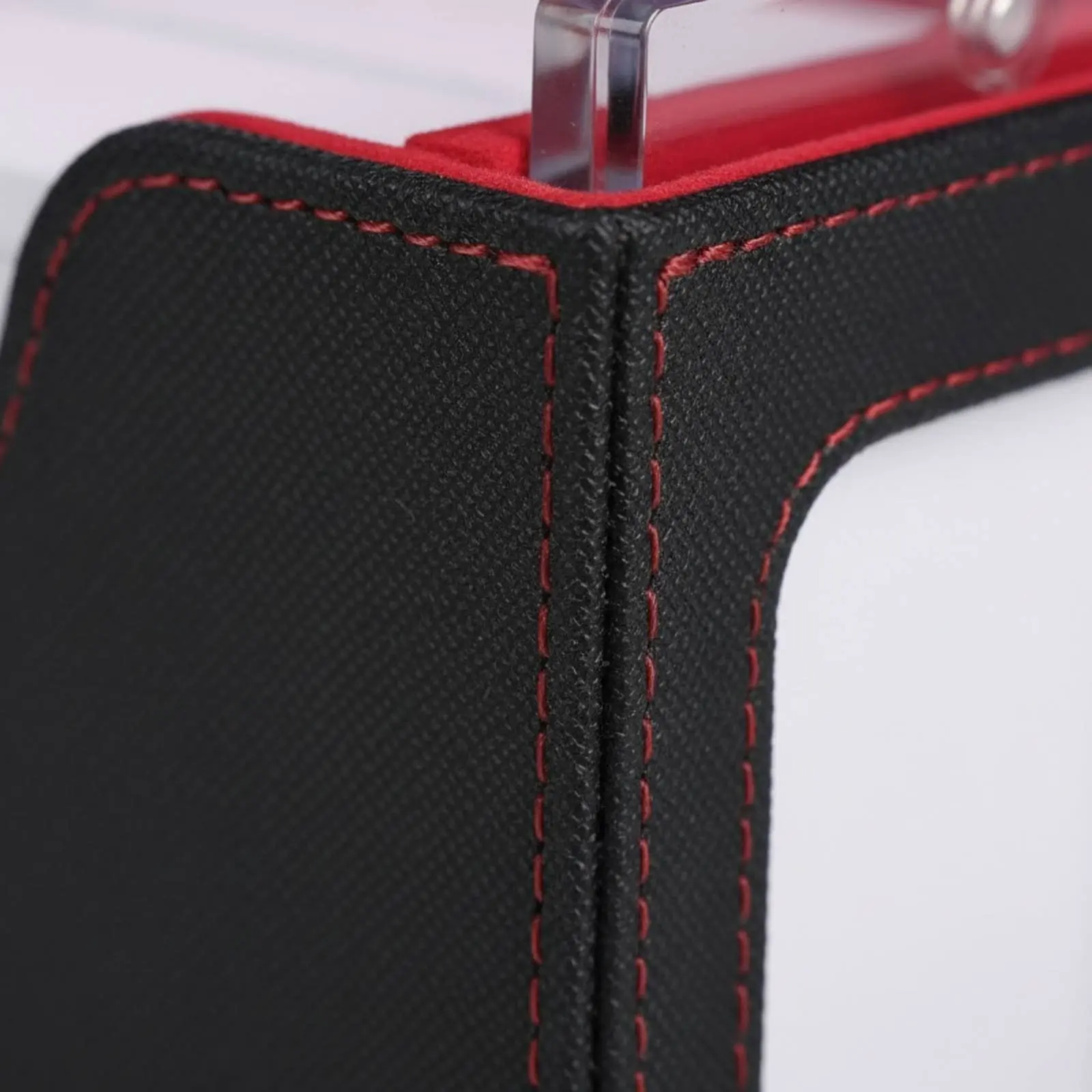 Caja de cartas cuero PU con ventana y funda doble para mazo - imagen 3