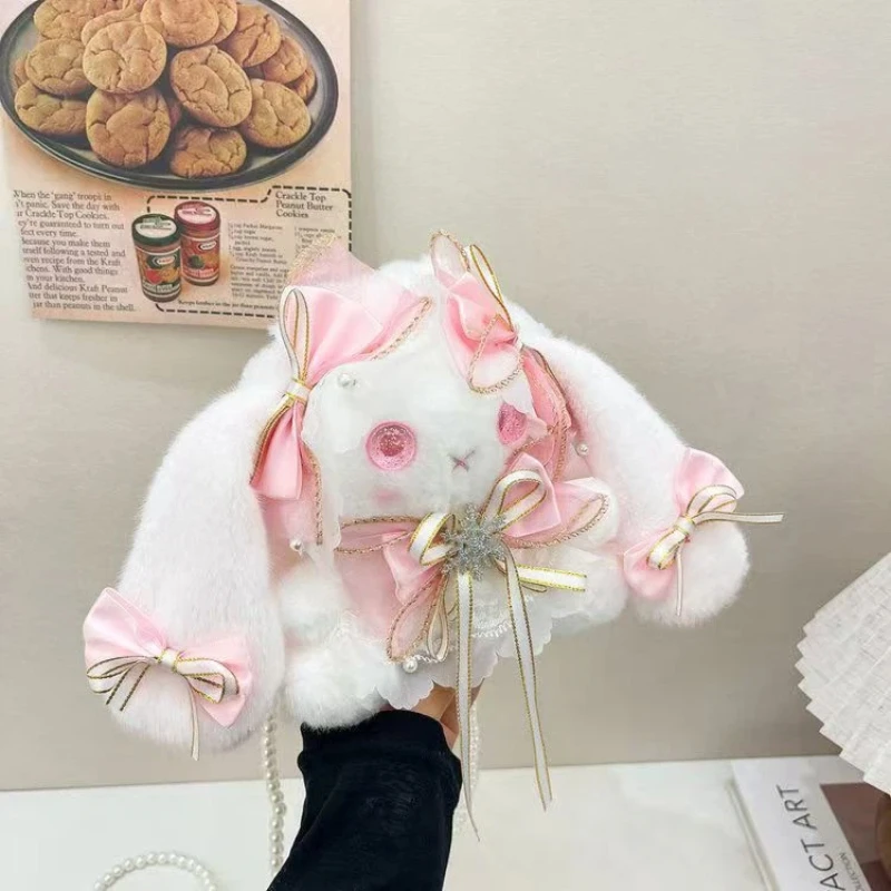 Bolso cruzado infantil de peluche de conejo estilo japonés - imagen 5