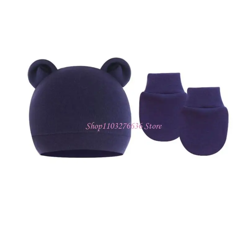 R6FD Gorro bebé algodón cálido transpirable con manoplas - imagen 5