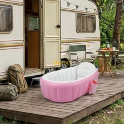 QX2D Bañera hinchable plegable para bebé portátil fácil de guardar