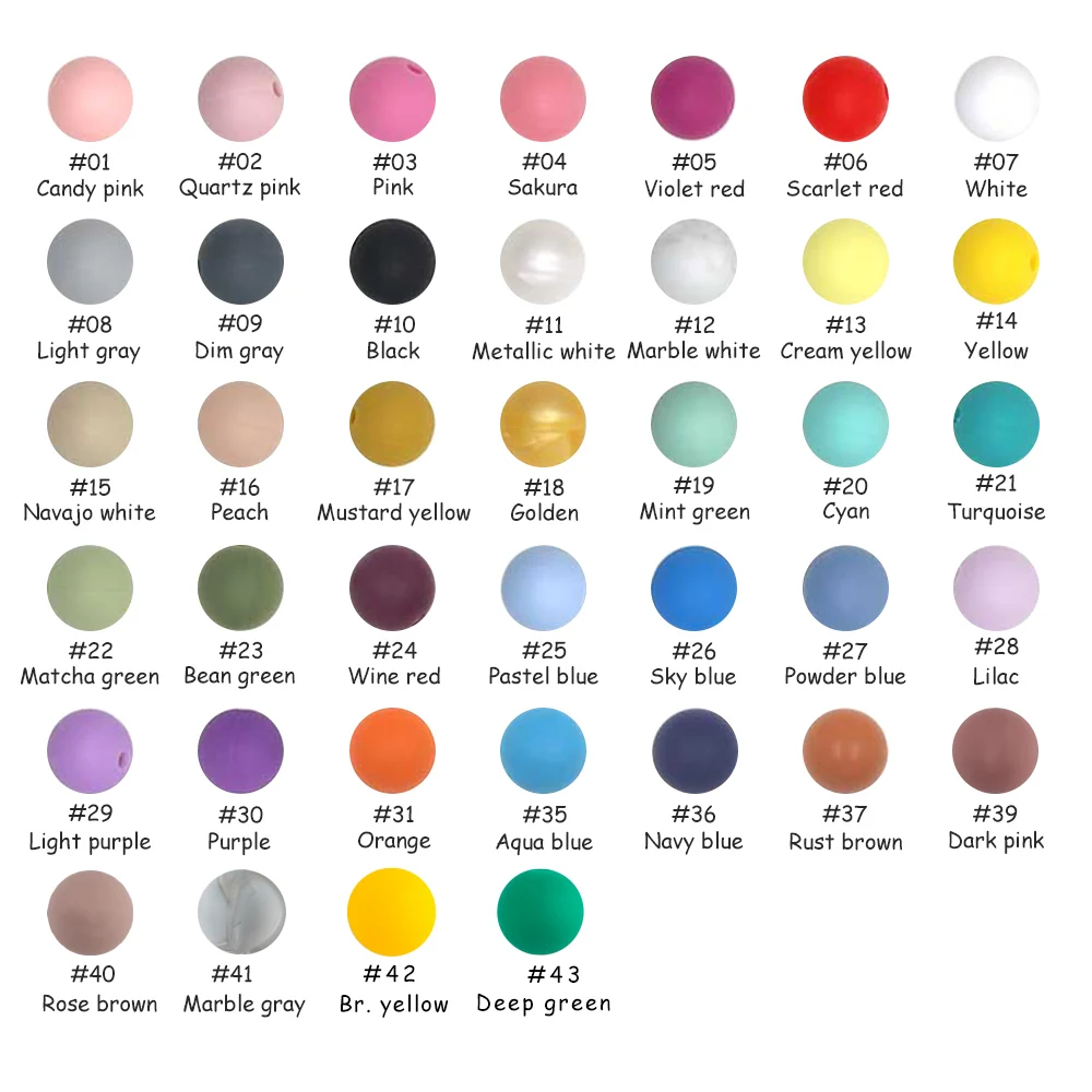 Cuentas de silicona redondas de 12mm en varios colores