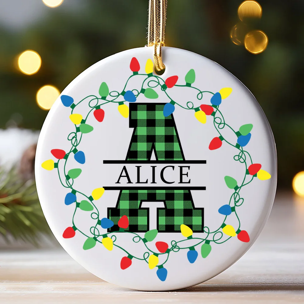 Adorno navideño personalizado para bebé con inicial y nombre - imagen 3