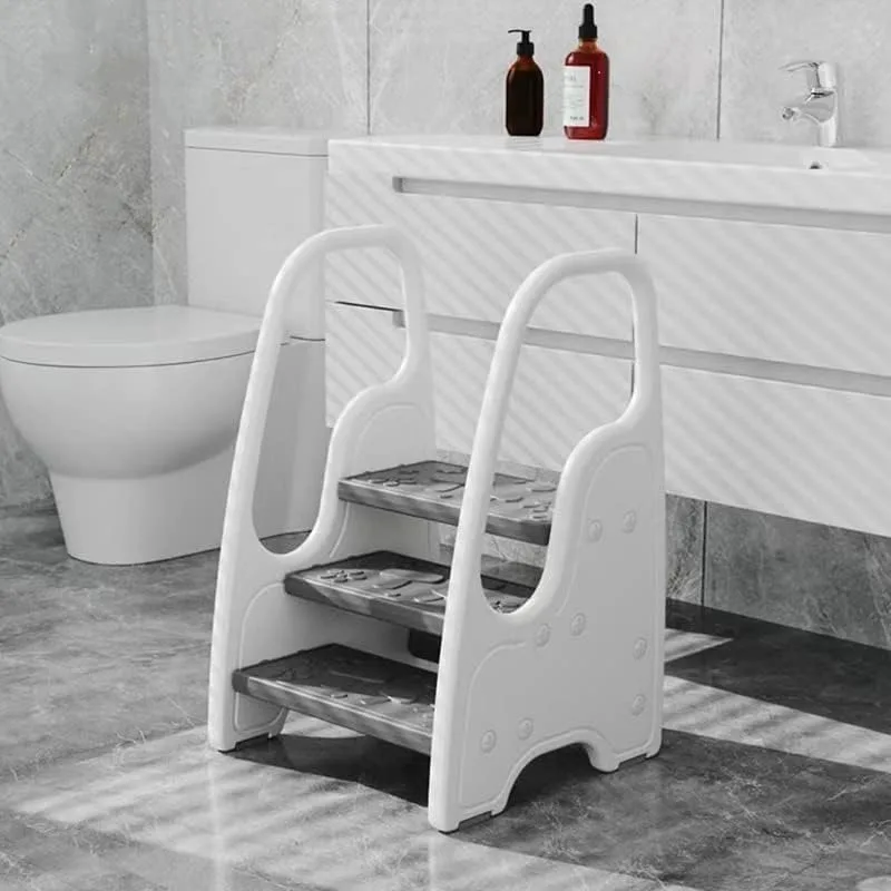 Taburete infantil de aprendizaje con asas para baño y cocina