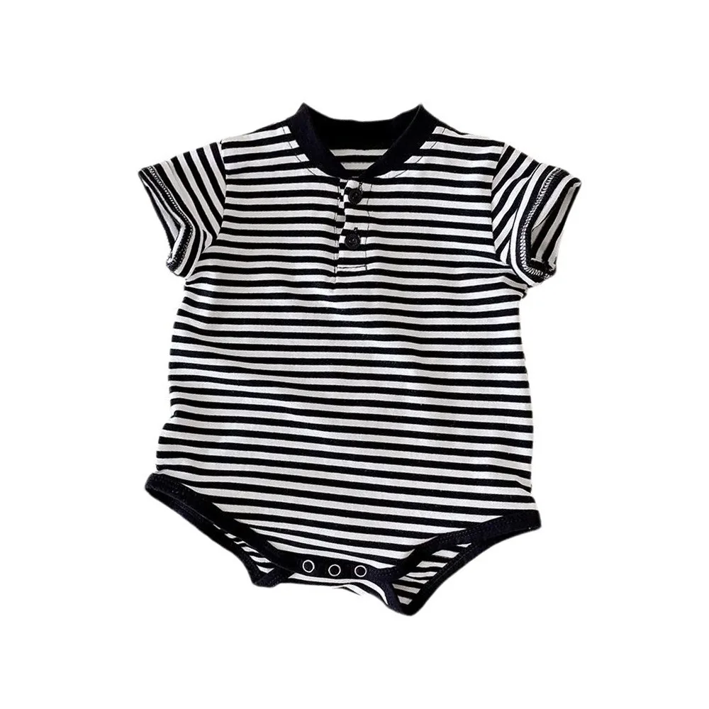 Somenie body triangular de bebé a rayas unisex para salida - imagen 2