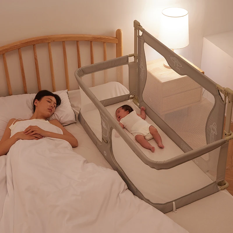 IMBABY Barrera de seguridad anticaídas ajustable para cama bebé, malla - imagen 2