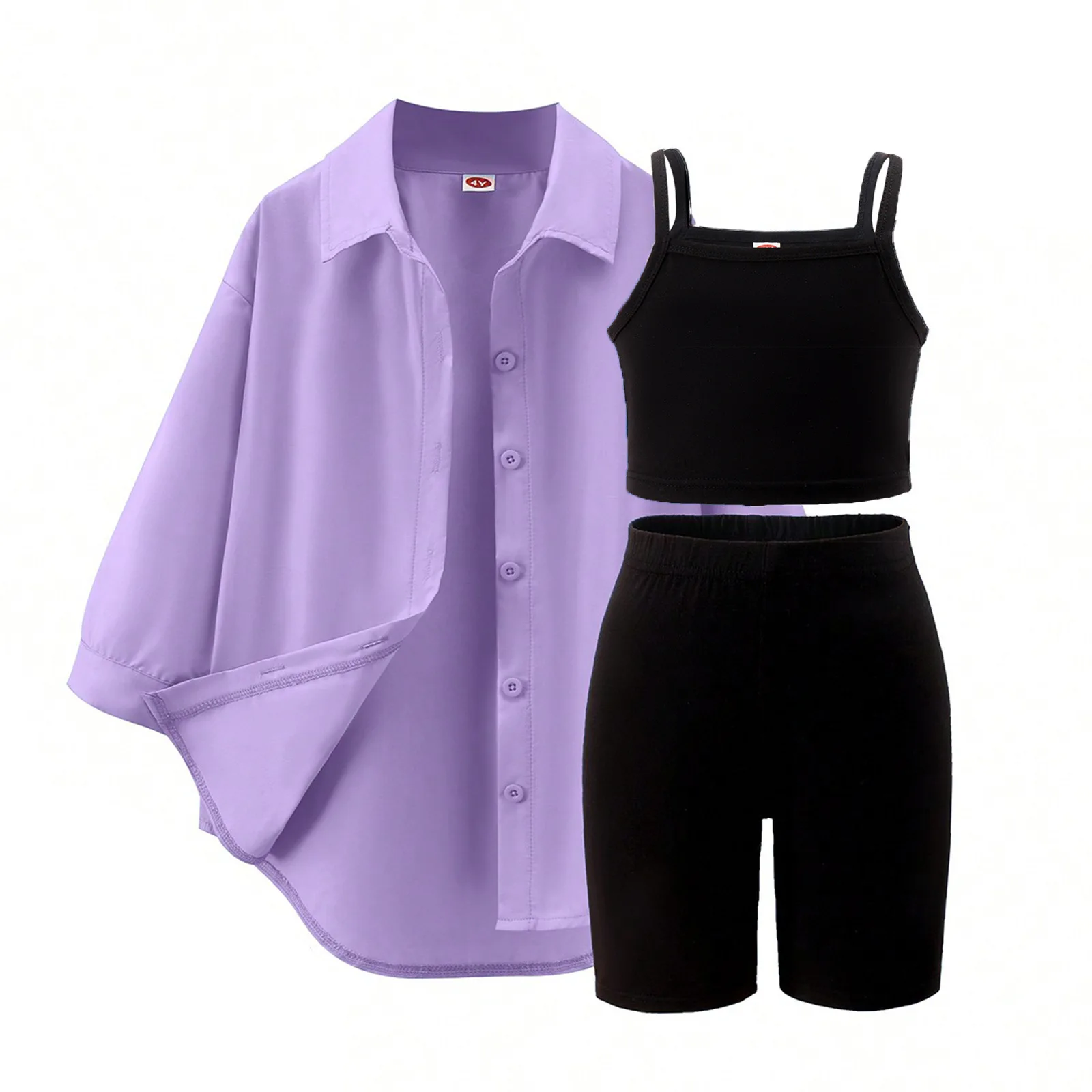 Conjunto niña de verano con chaqueta, chaleco y pantalón corto - imagen 5