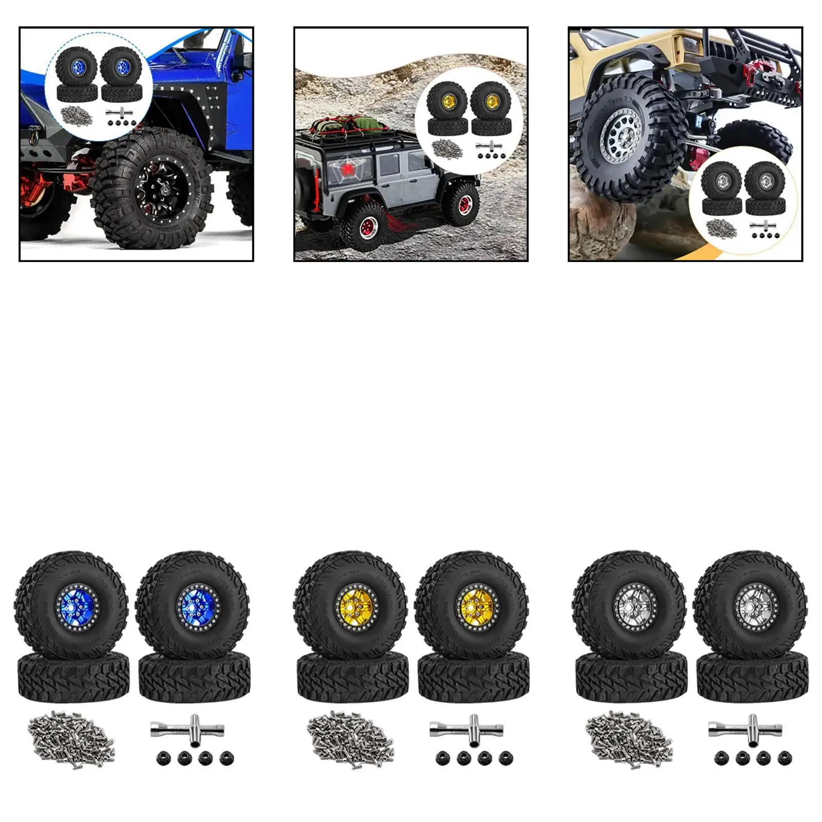 Ruedas y neumáticos RC crawler resistentes para coche de teledirigido - imagen 2