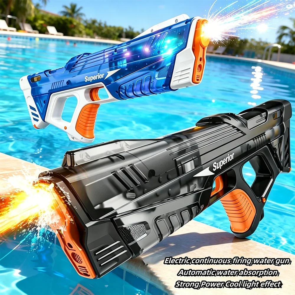 Pistola de agua eléctrica con diseño apto para juegos acuáticos