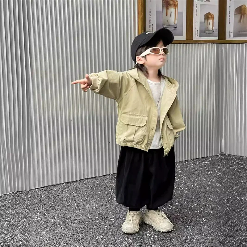 Abrigo primavera niños gabardina con capucha - imagen 4