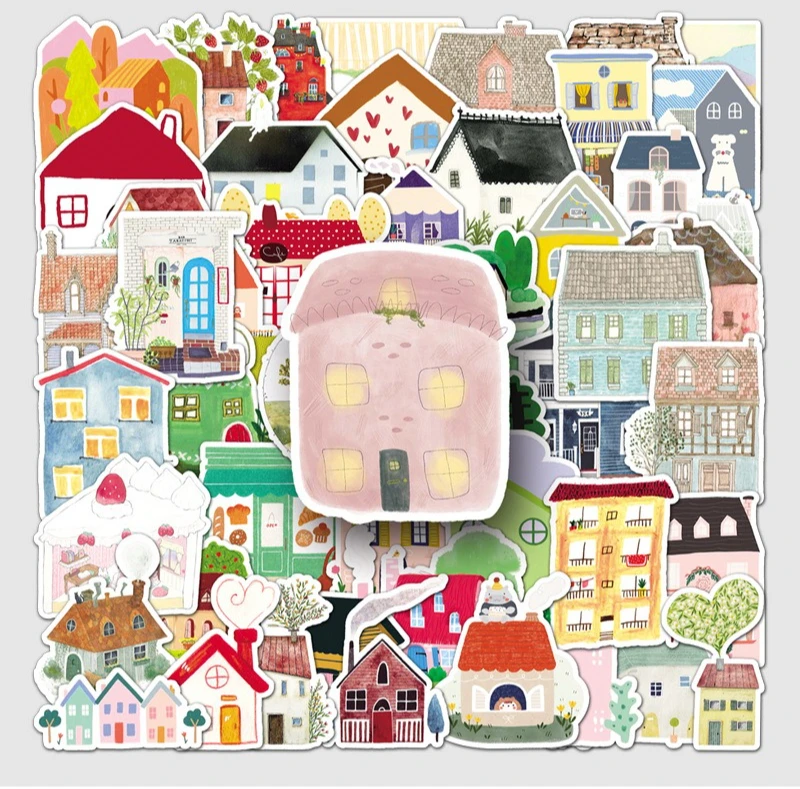 Casitas dibujadas a mano estilo kawaii