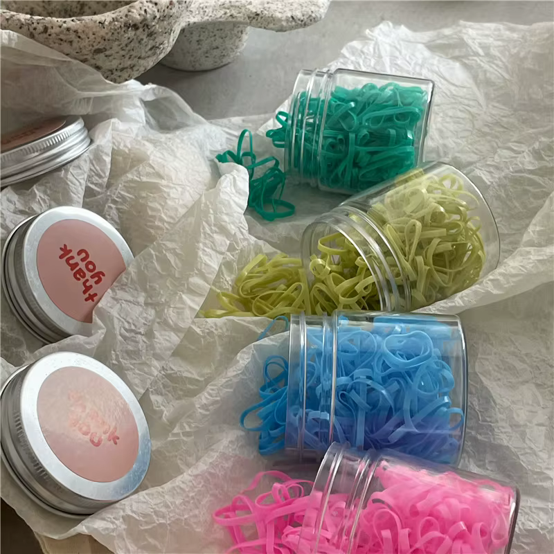Gomas de pelo elásticas para niños – Pack colores básicos estilo coreano - imagen 4