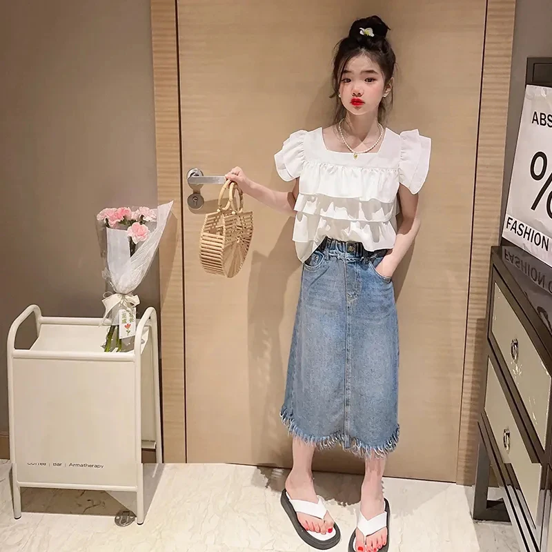 Falda vaquera infantil para niña – Estilo casual de verano - imagen 3