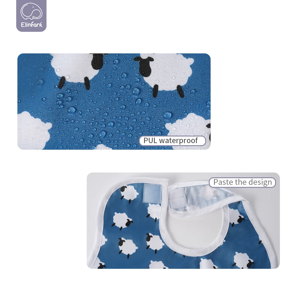 HappyFlute Babero impermeable para bebé con gran bolsillo y Velcro - imagen 2