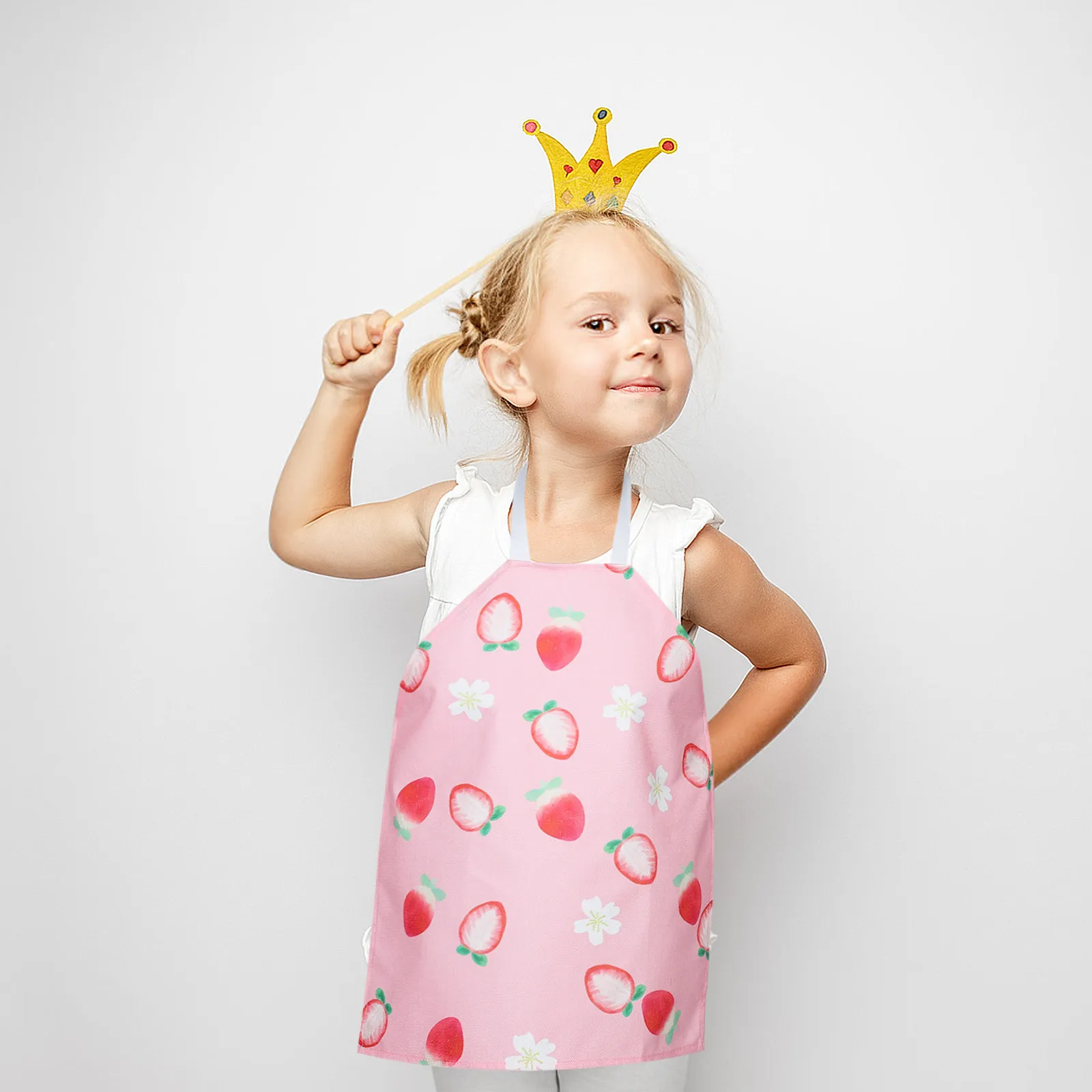 Delantal infantil de algodón estilo chef para cocinar y hornear - imagen 2
