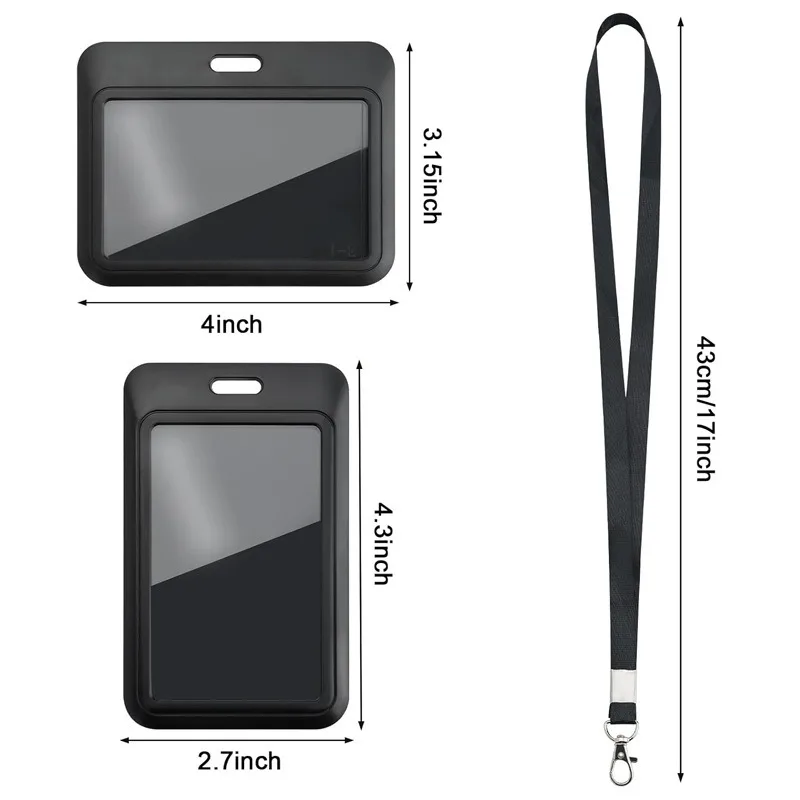Portatarjetas con cordón negro para identificación y carnet