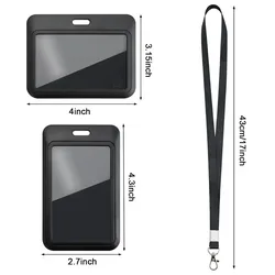 Portatarjetas con cordón negro para identificación y carnet