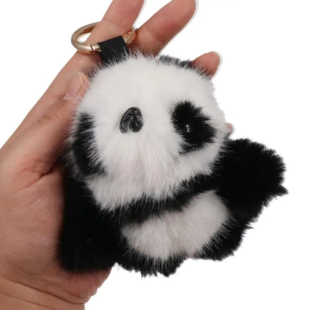 Llavero de pelo imitación piel de visón con panda para bolso - imagen 2