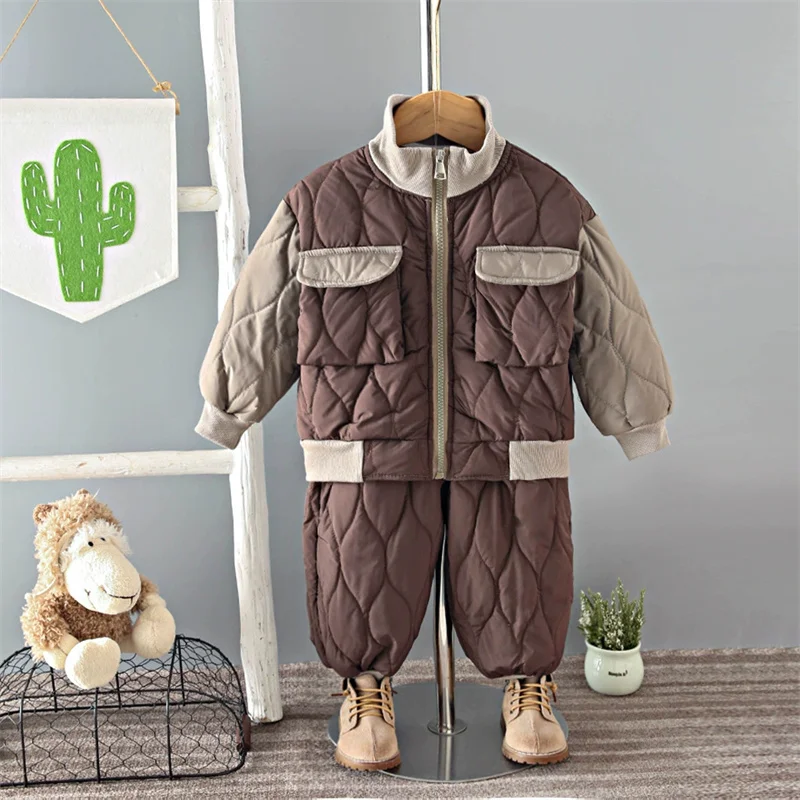 Conjunto de invierno manga larga cálido con cremallera para niñas - imagen 2