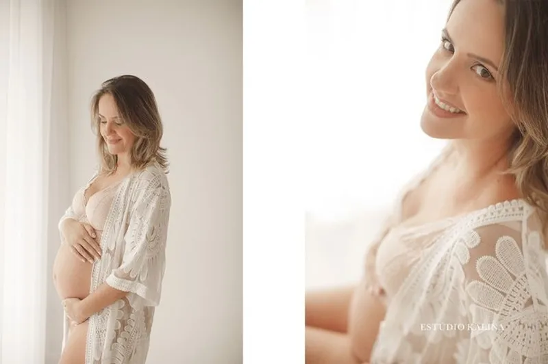 Vestido ligero para fotografía de embarazo en verano