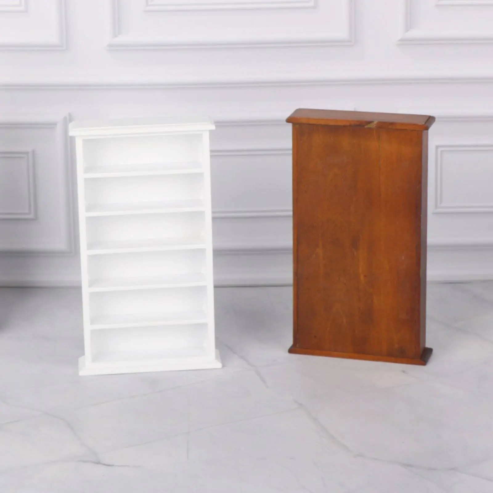 Estantería para casa de muñecas miniatura en madera, fácil limpiar - imagen 2