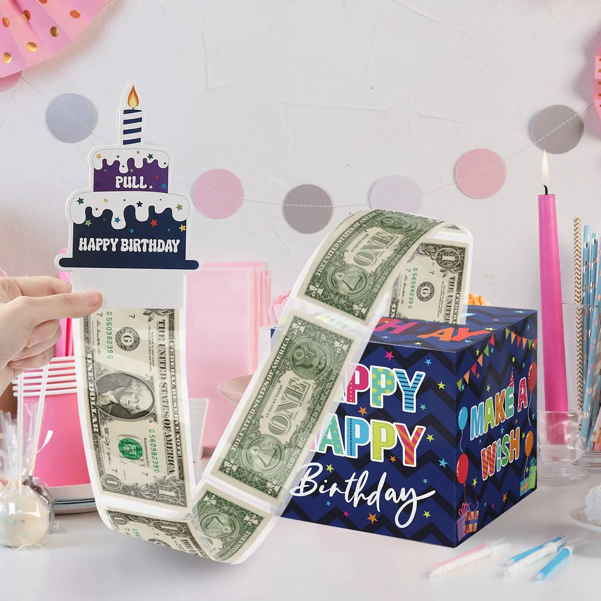 Caja regalo de cumpleaños infantil con tarjeta pastel y sorpresa - imagen 3