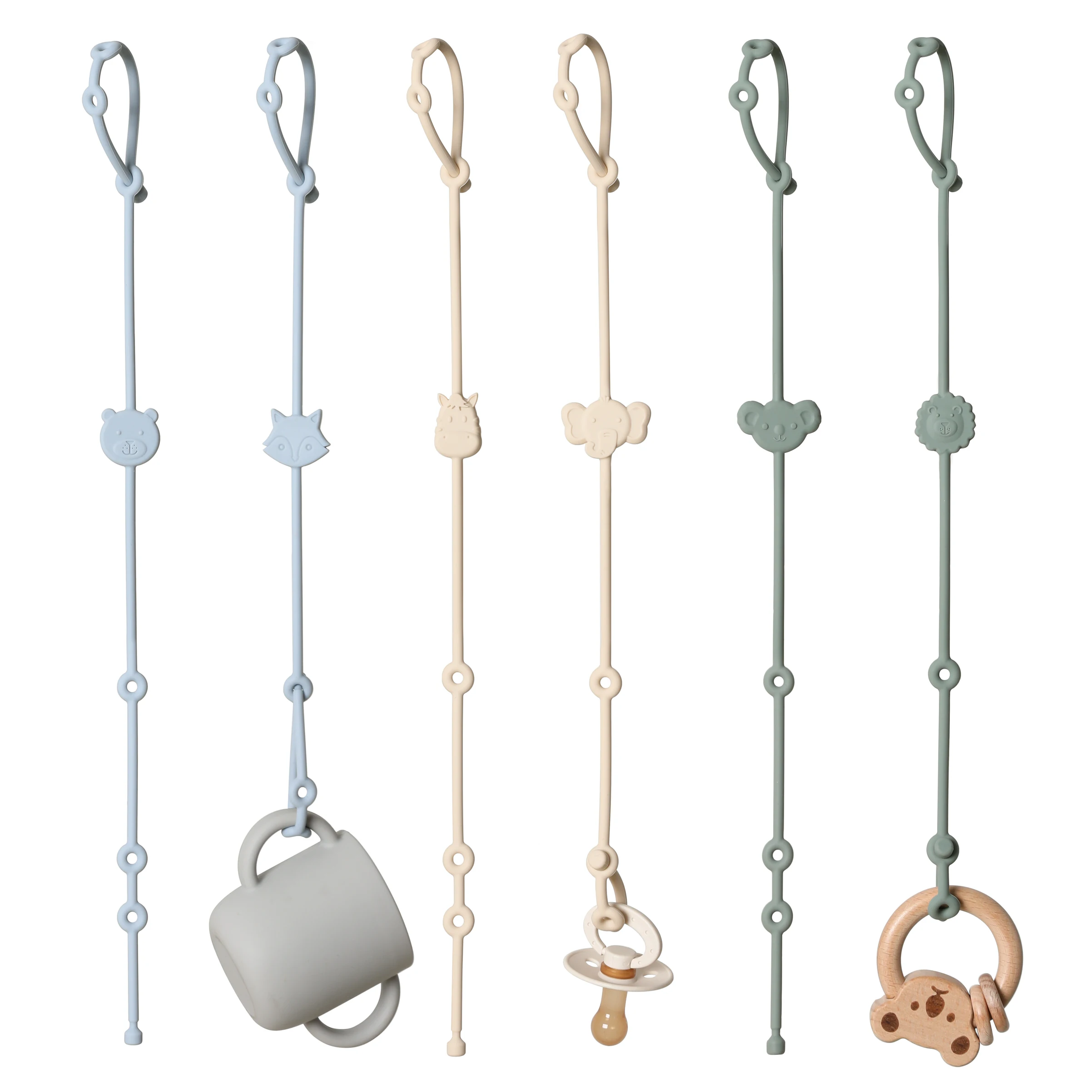 Pinzas de silicona para chupete con soporte ajustable para cochecito - imagen 2