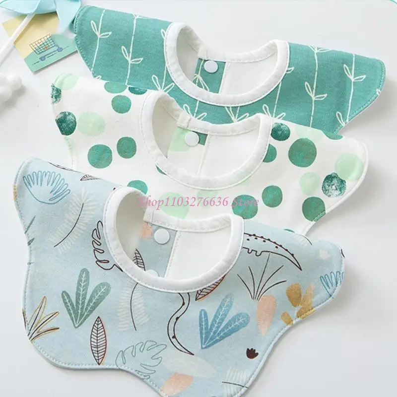 Toalla de eructos impermeable con dibujos redondos y pétalos - imagen 5