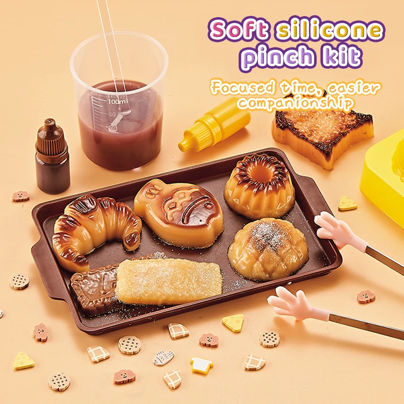 Juguete antiestrés silicona suave postres, kit manualidades colgante - imagen 5