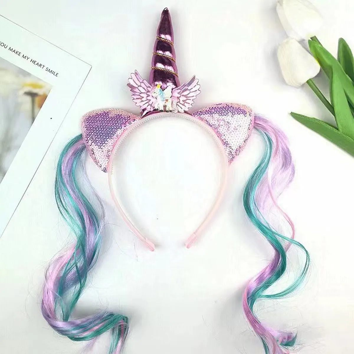 Accesorios para el cabello de bebé estilo unicornio